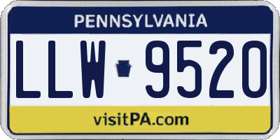 PA license plate LLW9520