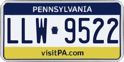 PA license plate LLW9522
