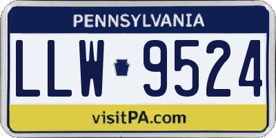 PA license plate LLW9524