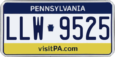 PA license plate LLW9525