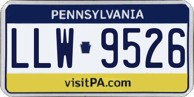 PA license plate LLW9526