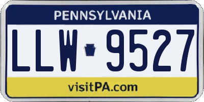 PA license plate LLW9527