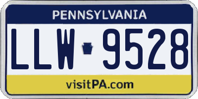 PA license plate LLW9528