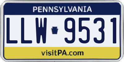 PA license plate LLW9531