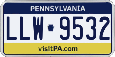 PA license plate LLW9532
