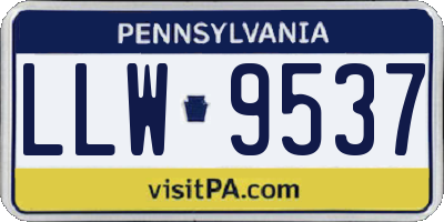 PA license plate LLW9537