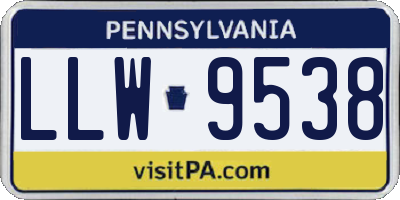 PA license plate LLW9538
