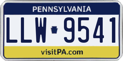 PA license plate LLW9541