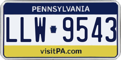 PA license plate LLW9543