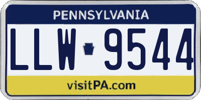 PA license plate LLW9544