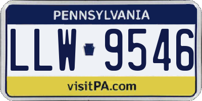 PA license plate LLW9546