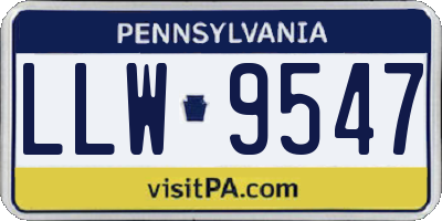 PA license plate LLW9547
