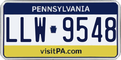 PA license plate LLW9548