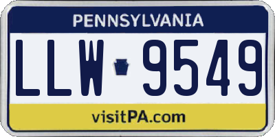 PA license plate LLW9549