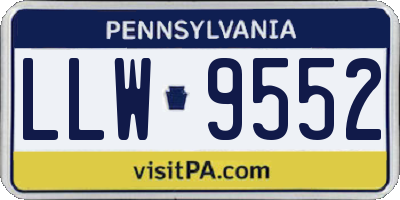 PA license plate LLW9552