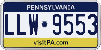 PA license plate LLW9553