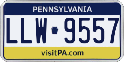 PA license plate LLW9557