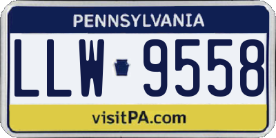 PA license plate LLW9558