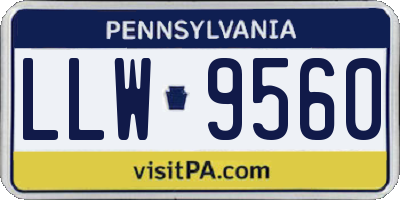 PA license plate LLW9560