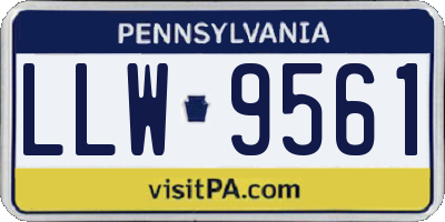 PA license plate LLW9561