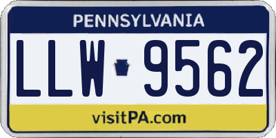PA license plate LLW9562