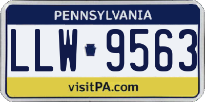 PA license plate LLW9563