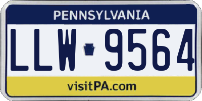 PA license plate LLW9564