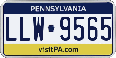 PA license plate LLW9565