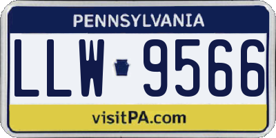 PA license plate LLW9566