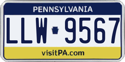 PA license plate LLW9567