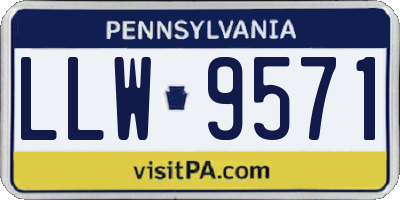 PA license plate LLW9571