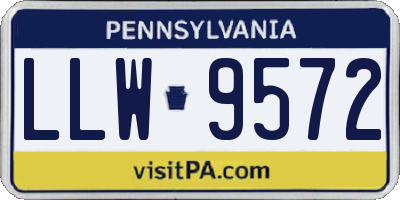 PA license plate LLW9572