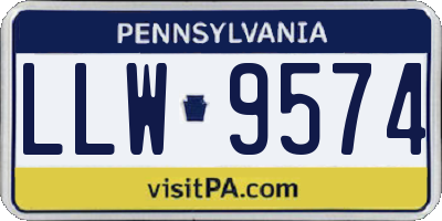 PA license plate LLW9574