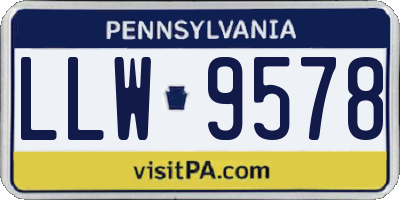 PA license plate LLW9578