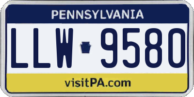 PA license plate LLW9580