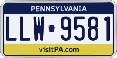 PA license plate LLW9581