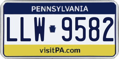 PA license plate LLW9582