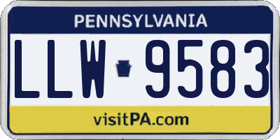 PA license plate LLW9583