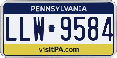 PA license plate LLW9584