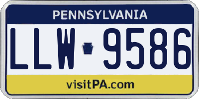 PA license plate LLW9586
