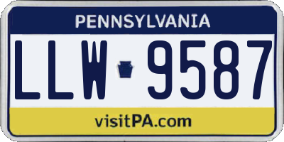 PA license plate LLW9587