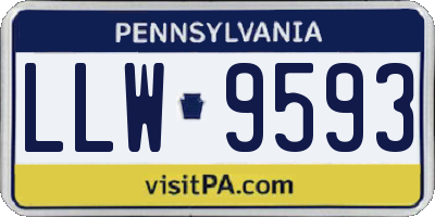 PA license plate LLW9593