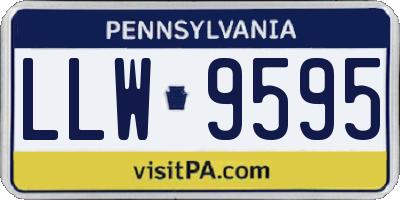 PA license plate LLW9595