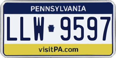 PA license plate LLW9597