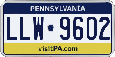 PA license plate LLW9602