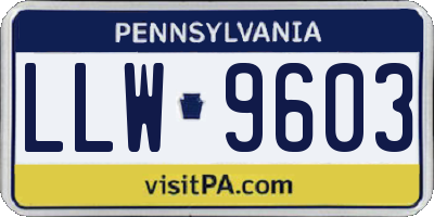 PA license plate LLW9603