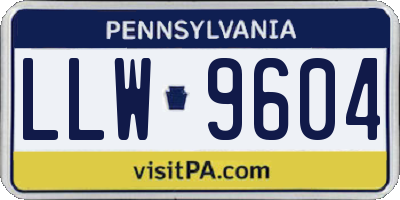PA license plate LLW9604