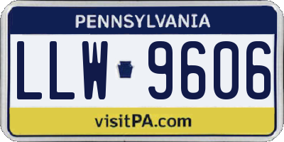 PA license plate LLW9606