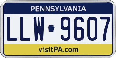 PA license plate LLW9607
