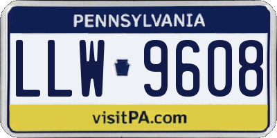 PA license plate LLW9608